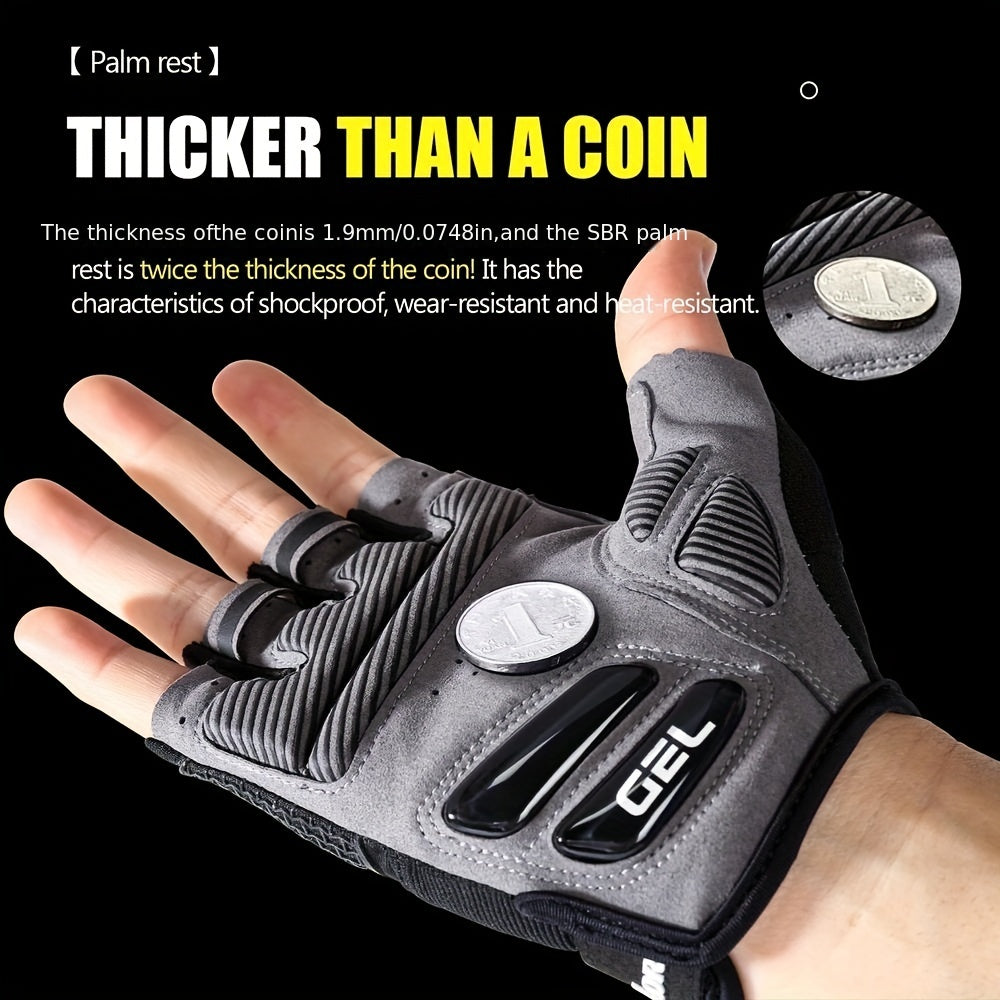 Half Finger Cycling Gloves Liquid Silicone Shock Absorbing