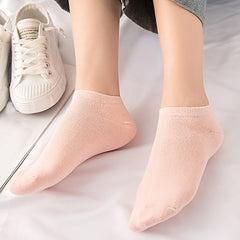 6 Pairs Solid Ankle Socks Lightweight Women's Stockings & Hosiery