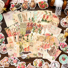 100 Sheets Vintage Literary Characters Scrapbooking Supplies Set