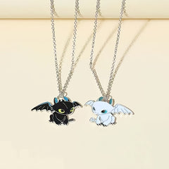 Casual Cartoon Pendant Couple Necklace Set