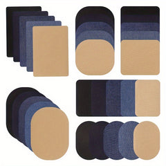 30pcs Denim Elbow Sticker Shirt Coat Elbow Sticker Pants Knee Patches For Men