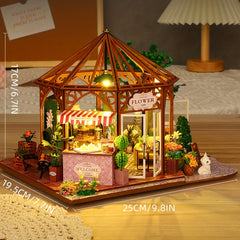 Handcrafted Wooden Coffee Shop Model Dollhouse with Furniture & Decor