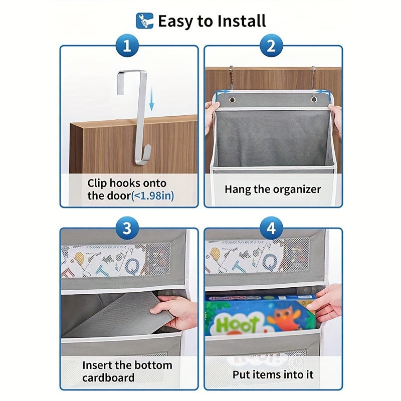 Over Door Hanging Closet Organizer Anti Tilt Storage Boxes Durable