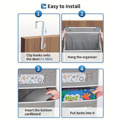 Over Door Hanging Closet Organizer Anti Tilt Storage Boxes Durable