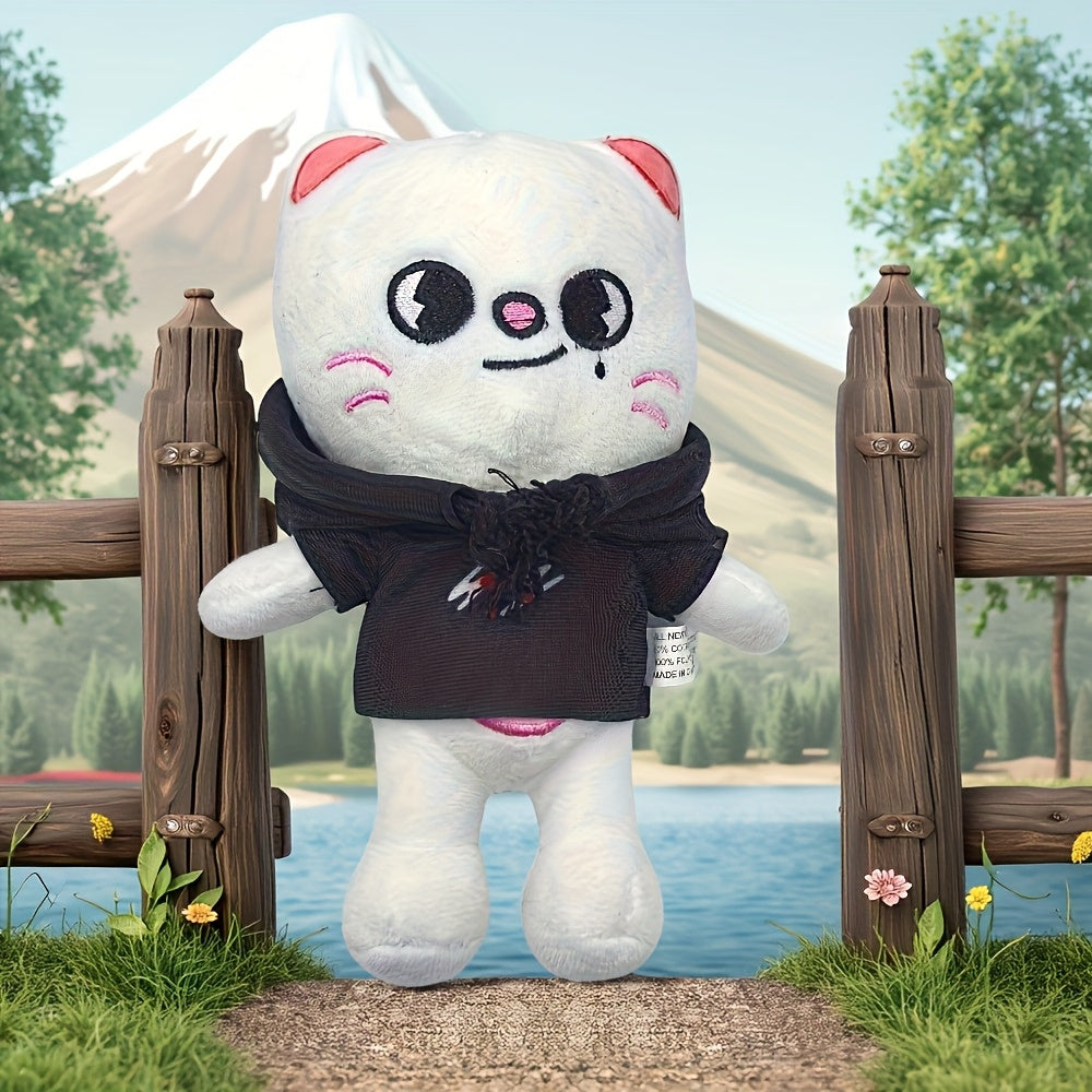Cute Gray Wolf Plush Doll in Hoodie - Perfect Gift for Kids