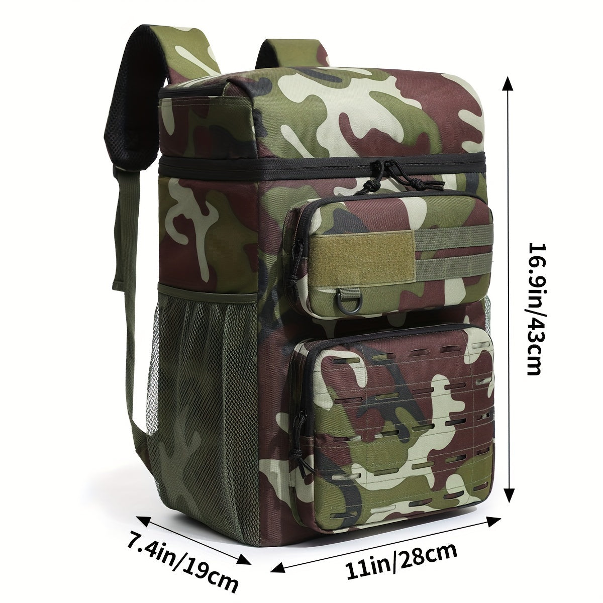 22L Camo Backpack w/ Cooler, Outdoor Gear for Camping, Fishing, Picnics