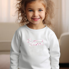 Girls Letters Pattern Crew Neck Sweatshirt Spring Fall Christmas Gift