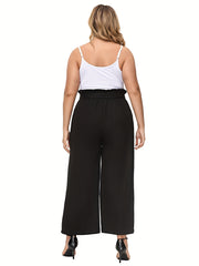  Women's Wide Leg High Waist Paperbag Pants