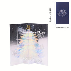 3D Christmas Greeting Card with Flashing Light Tree