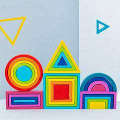 Wooden Rainbow Puzzle Toy for Home Office Decor