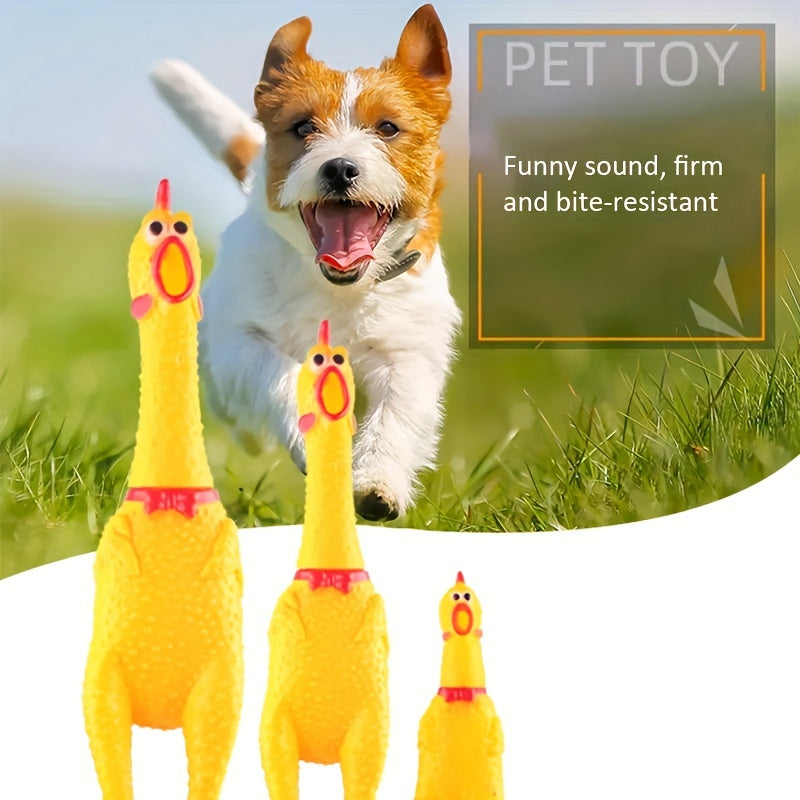 Screaming Chicken Sound Toy Rubber Bite Chew Dog Toy