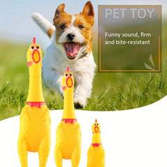 Screaming Chicken Sound Toy Rubber Bite Chew Dog Toy