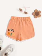 Girls Cartoon 'Cool Kid' Active Running Shorts Summer Athletic Shorts