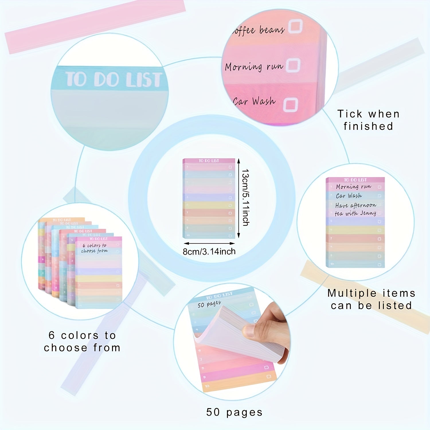 300 Sheets To Do List Notes Daily Checklist Undated Memo Pad Weekly Plan Notepad