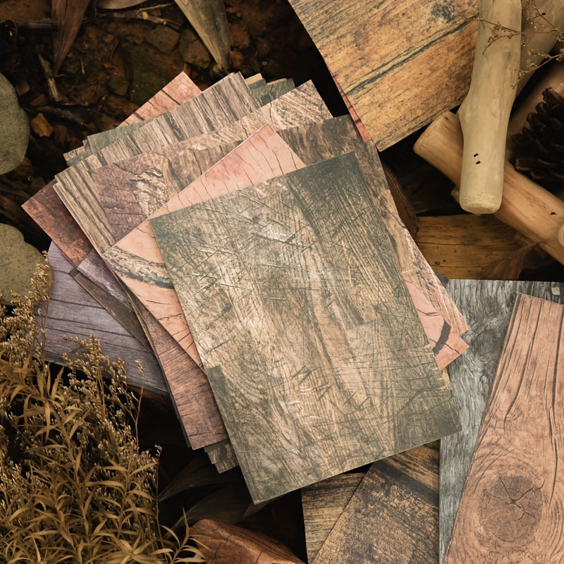 30pcs Texture Material Paper Wood Grain Workshop Series Non Self Adhesive