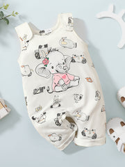 Baby Girls Striped Elephant Romper Sleeveless Soft Comfortable