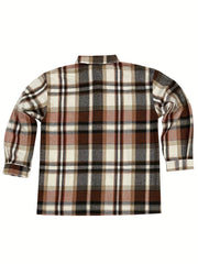  Women's Plaid Print Button Up Shirt Top