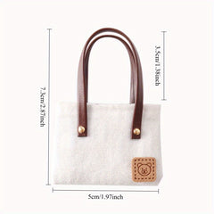 Mini Canvas Shoulder Bag for La Bubu OB11 Dollhouse Woven Micro Bag