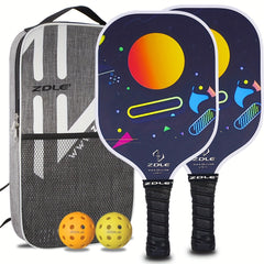 ZDLE 2pcs Pickleball Paddle Lite Series Y1 Set with 2 Pickleballs & Backpack