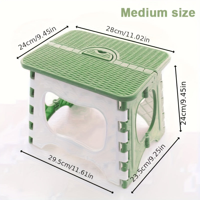 1pc Folding Stool with Portable Handle Compact Lightweight Plastic Folding Chair