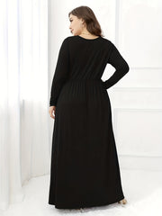  Long Sleeve Maxi Dress With Pockets