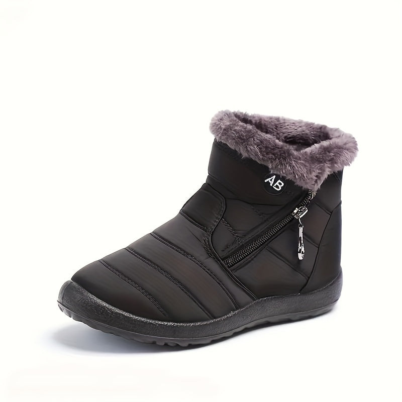 Plush Lined Thermal Snow Boots Keep Warm Flat Toe Snow Shoes