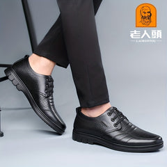 Men's Pointed Toe Oxford Shoes Hollow Out Dress Shoes