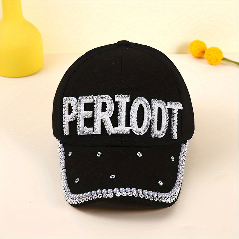Faux Pearl Baseball Cap Patch Sun Hat Adjustable Dad Hats For Women