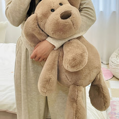 Cuddly Plush Puppy Doll with Fluffy Soft Fur, Beige & Brown