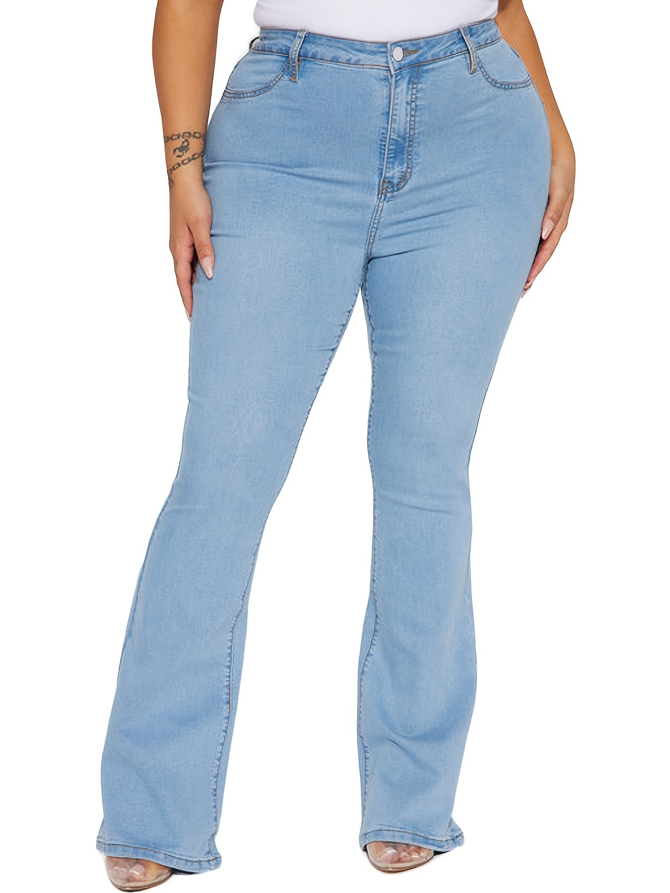  High Rise Flared Leg Jeans