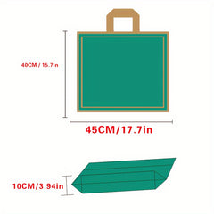5pcs Enlarged Golden Edge Dark Green Shopping Bag Handbag Commercial Gift Bag