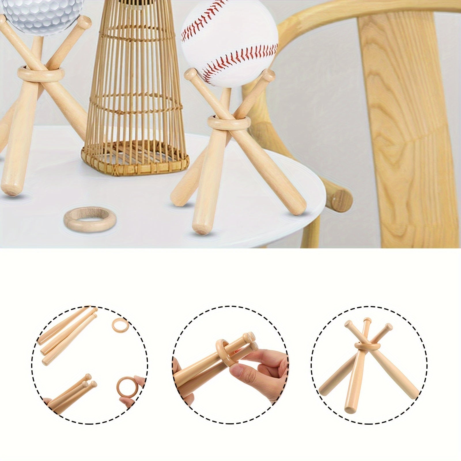 3pcs Baseball Display Stand Triangle Base Small Ball Storage Organizer