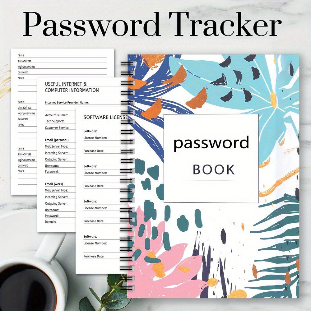 Fun Spiral Password Notebook Logbook for Website Login Details