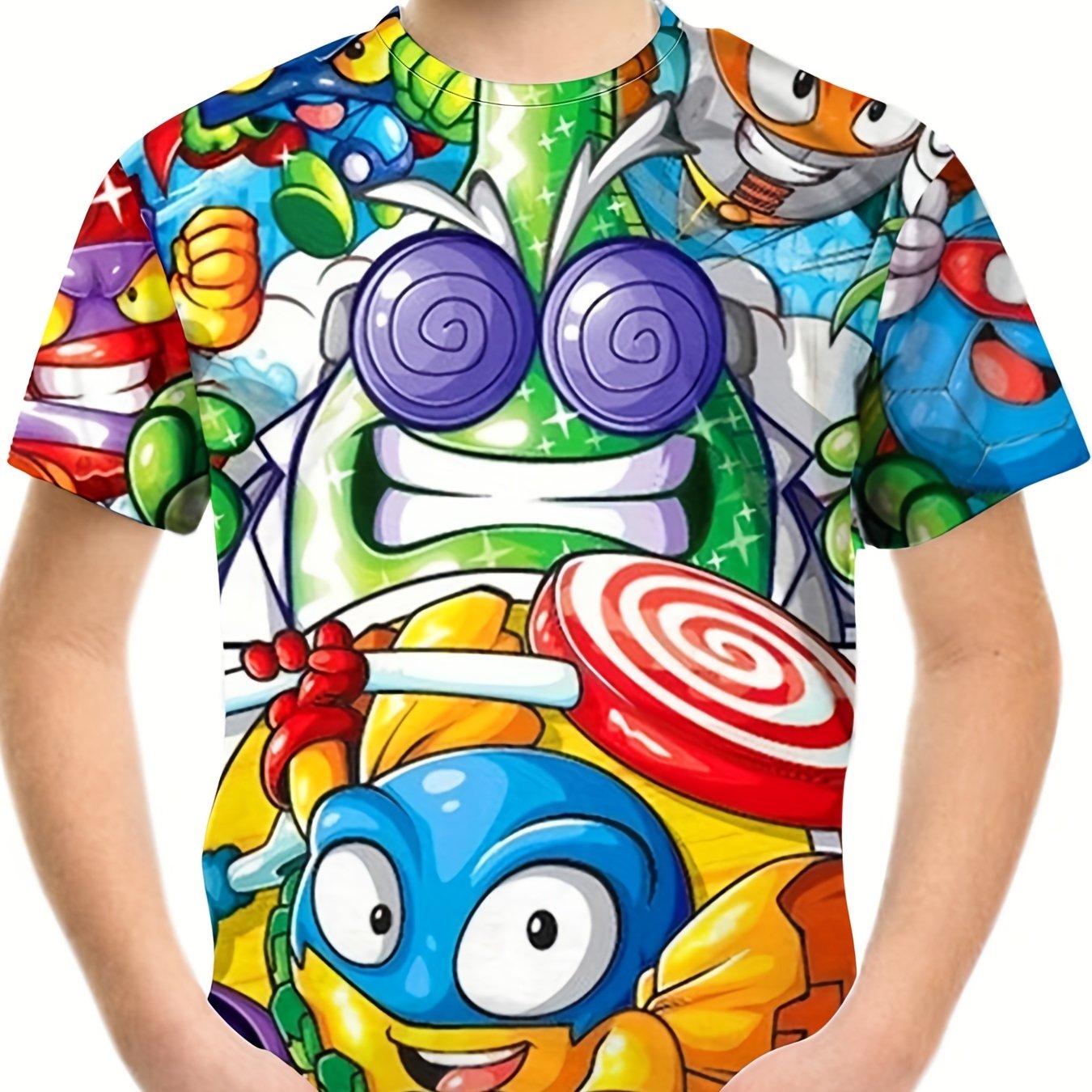 Boy's Cartoon Graphic T-shirt for Summer Outdoor