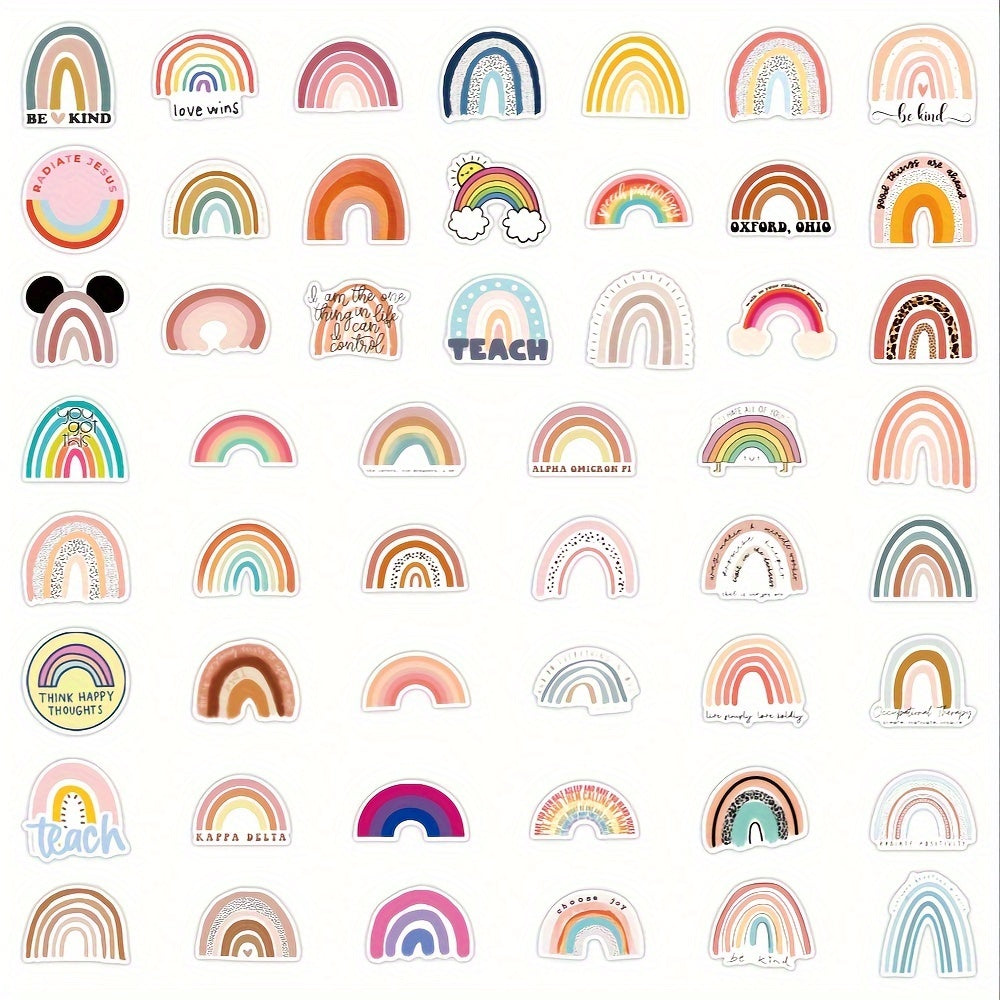 50pcs Rainbow Stickers Laptop Phone Water Bottle Tablet Luggage Cup Car