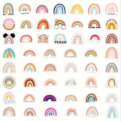 50pcs Rainbow Stickers Laptop Phone Water Bottle Tablet Luggage Cup Car