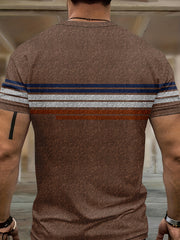 Men's Stripe 2 Piece Outfits T-shirt & Drawstring Sweatpants Set