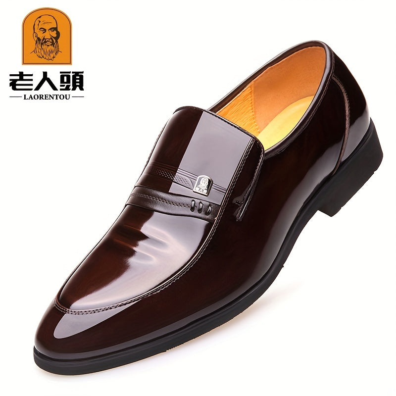 LAORENTOU Men's Leather Dress Shoes Lightweight Formal Shoes