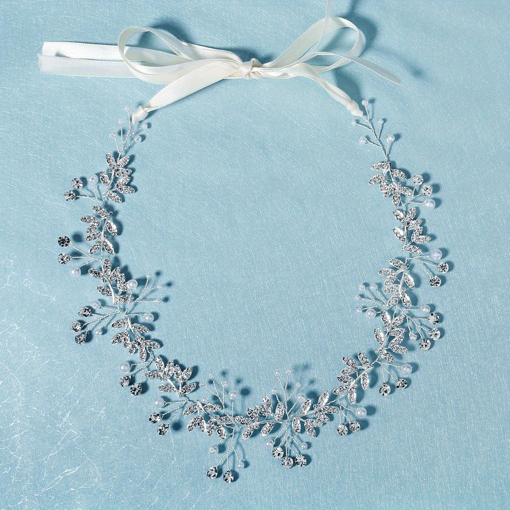 Rhinestone Crystal Pearl Headband Bridal Hair Accessory