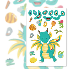 Dragon Face Changing DIY Stickers Set of 8