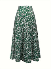 Women's Plus Ditsy Floral Print Smock Maxi Skirt