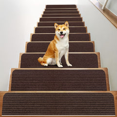 15pcs Non Slip Carpet Stair Treads 29.92x7.87in for Wood