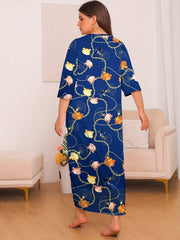  Floral & Chain Print Nightdress