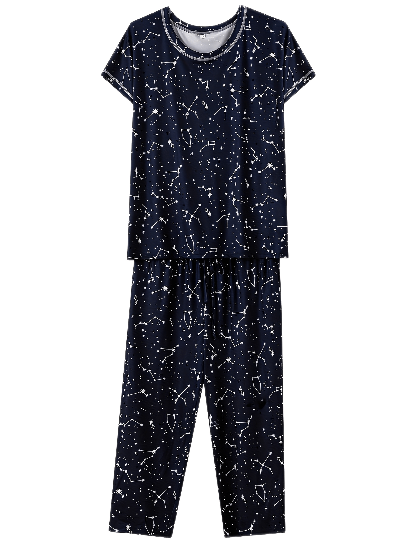 Floral Print Pajama Set Short Sleeve Crew Neck Top & Crop Pants