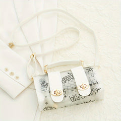 Graffiti Pattern Crossbody Bag Transparent Jelly Shoulder Bag