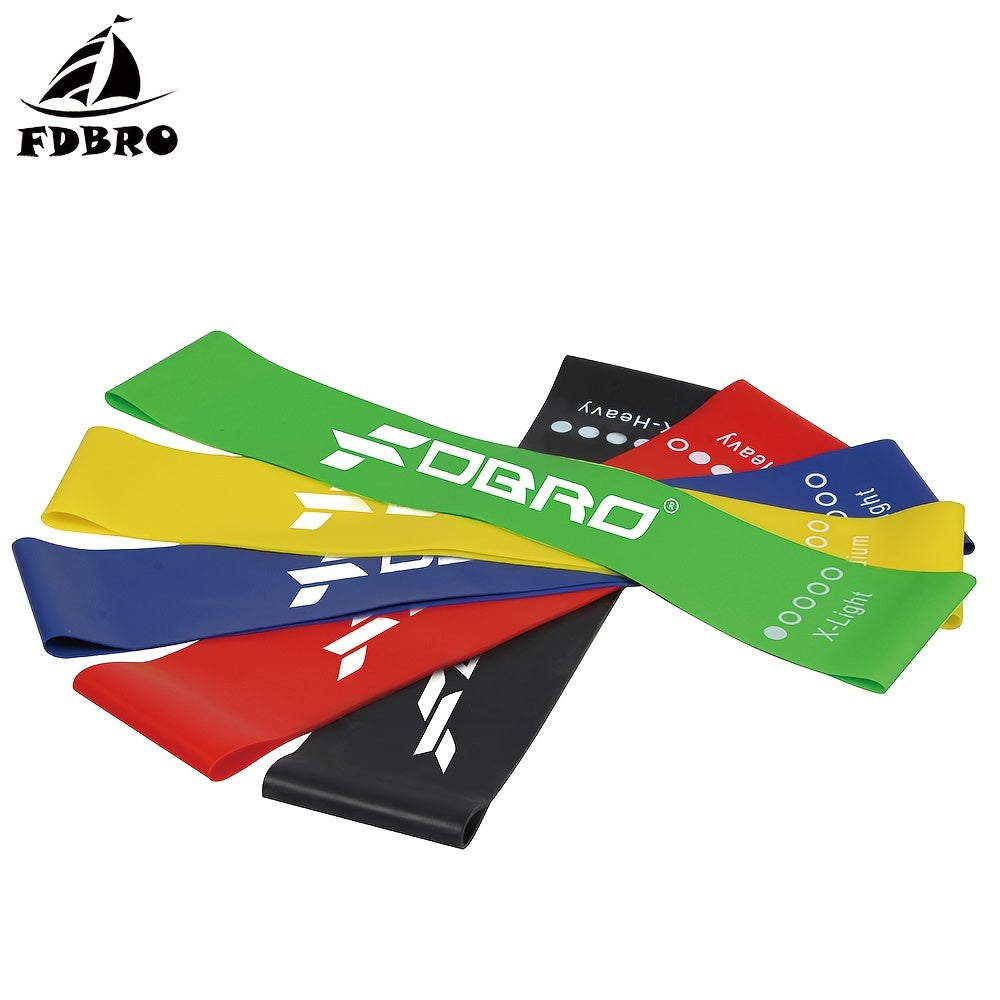 FDBRO Yoga Resistance Band Set - 5 Loops for Strength Training