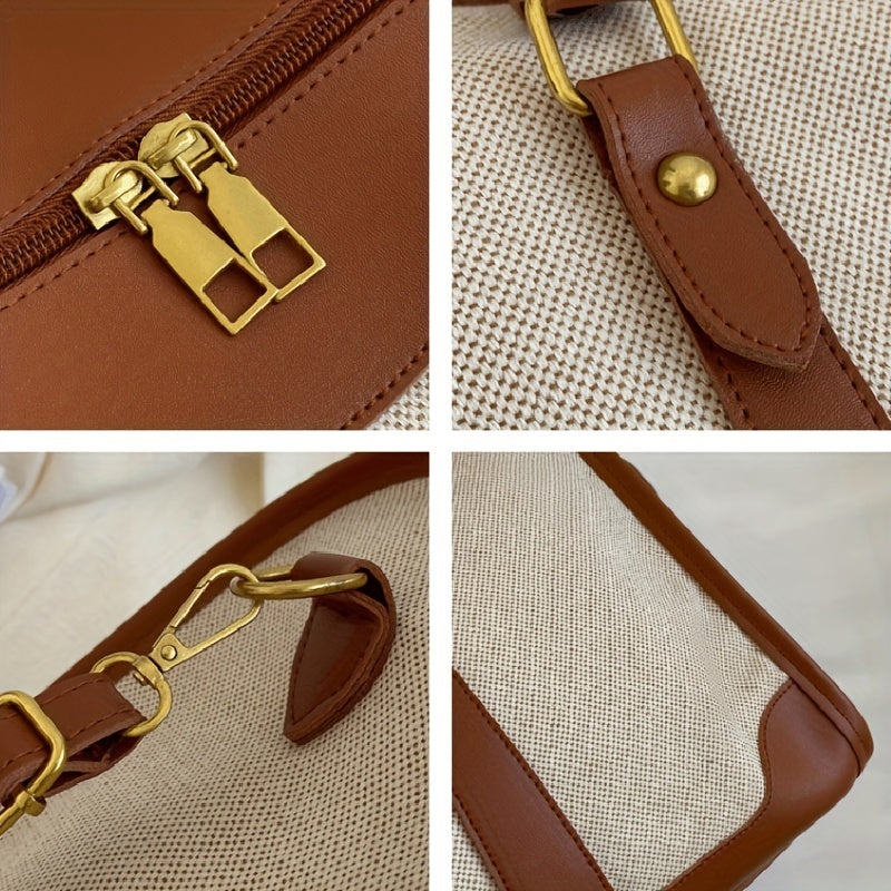 Canvas Travel Bag Retro Luggage Storage Women's Tote & Crossbody Bag