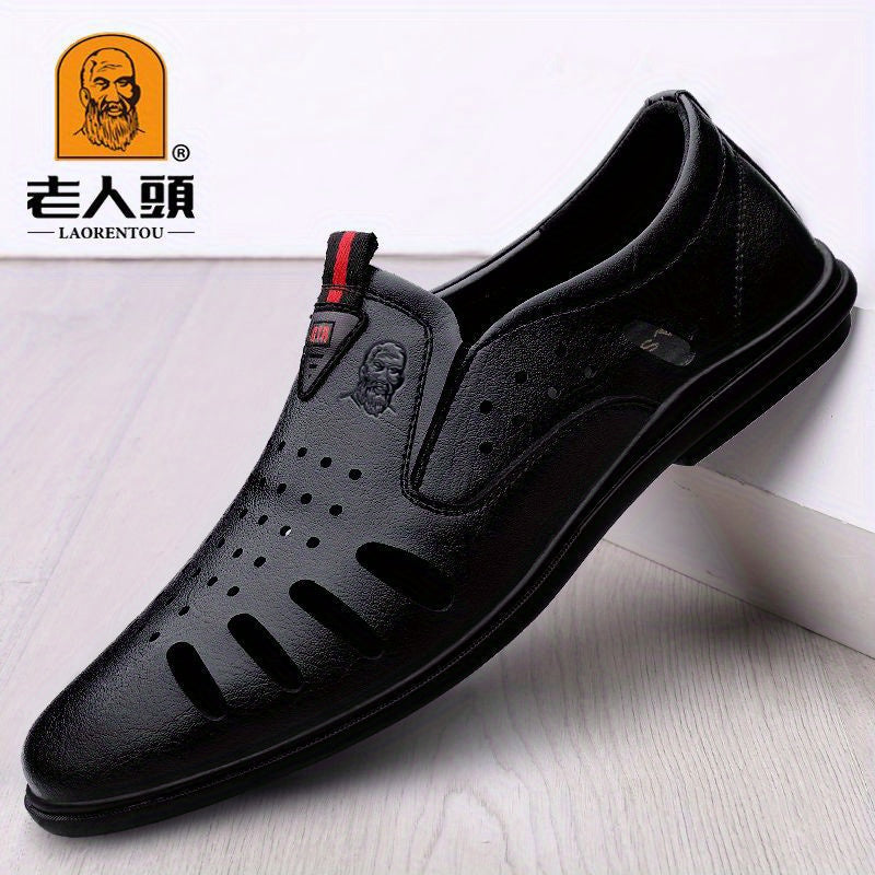LAORENTOU Leather Loafer Shoes Lightweight Non Slip Casual Shoes