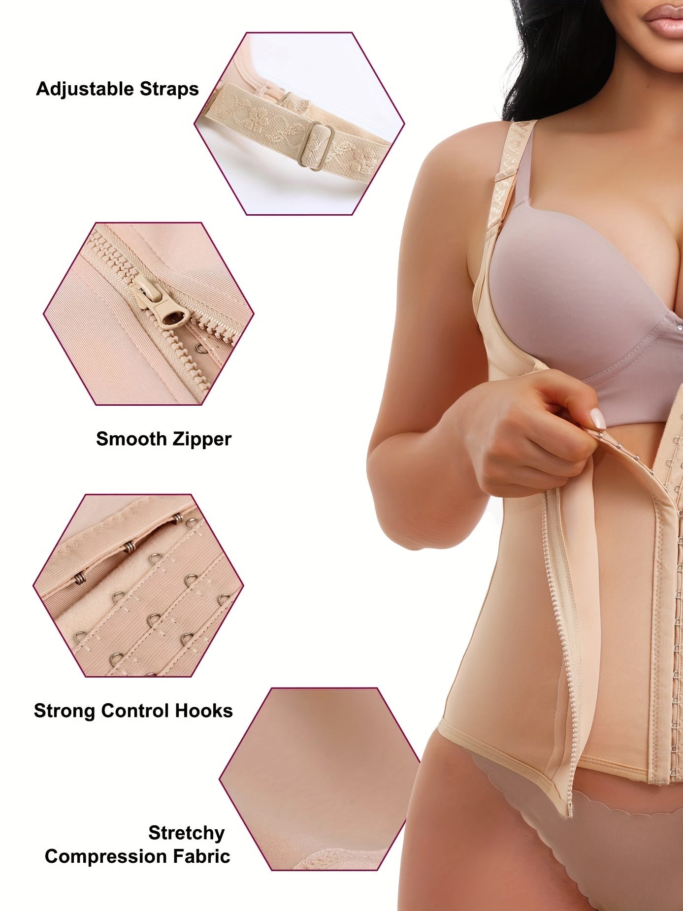 Waist Trainer Vest Zipper Body Shaper Sweat Sauna Tank Top Tummy Control