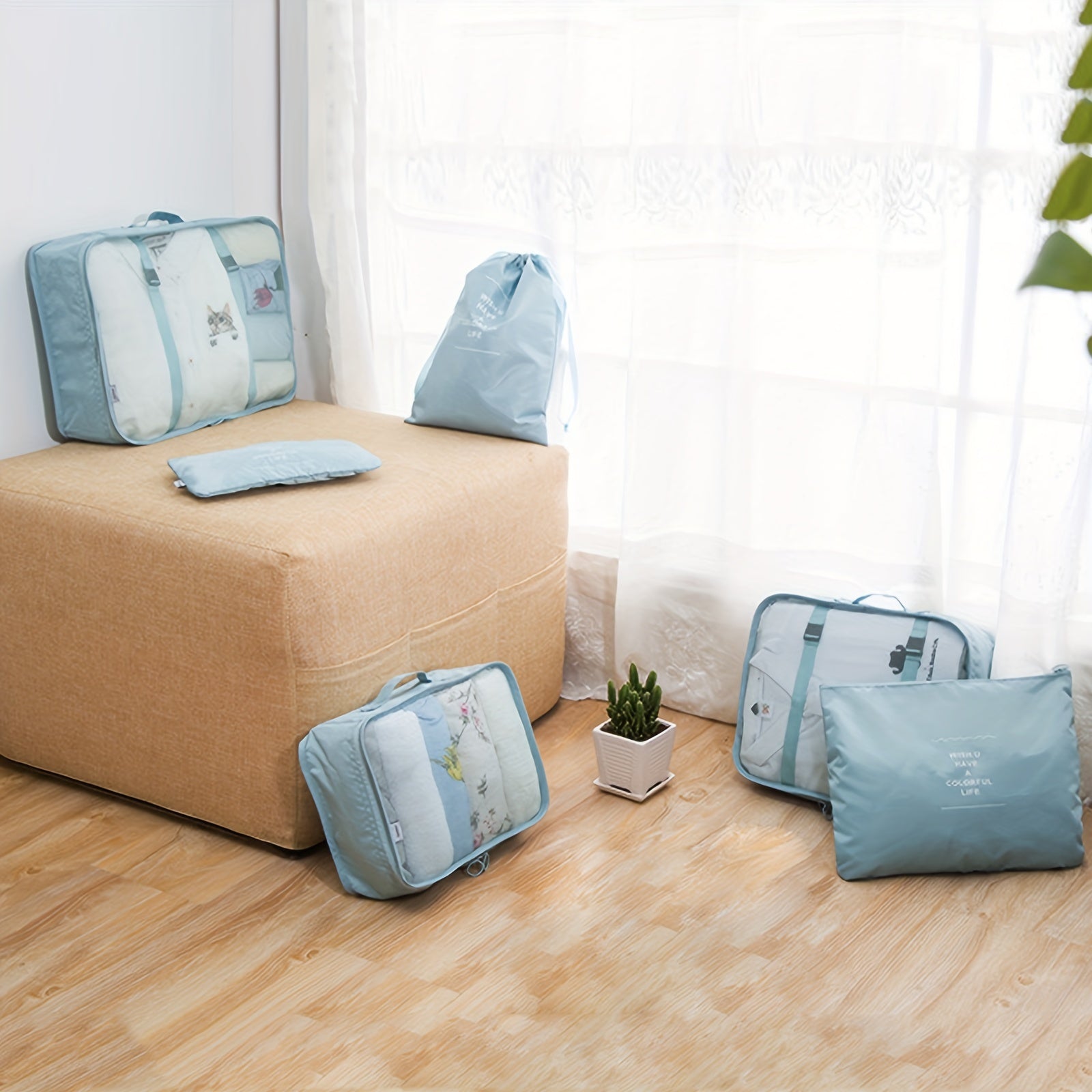 8 Pcs Travel Storage Bag Lightweight Clothes Container